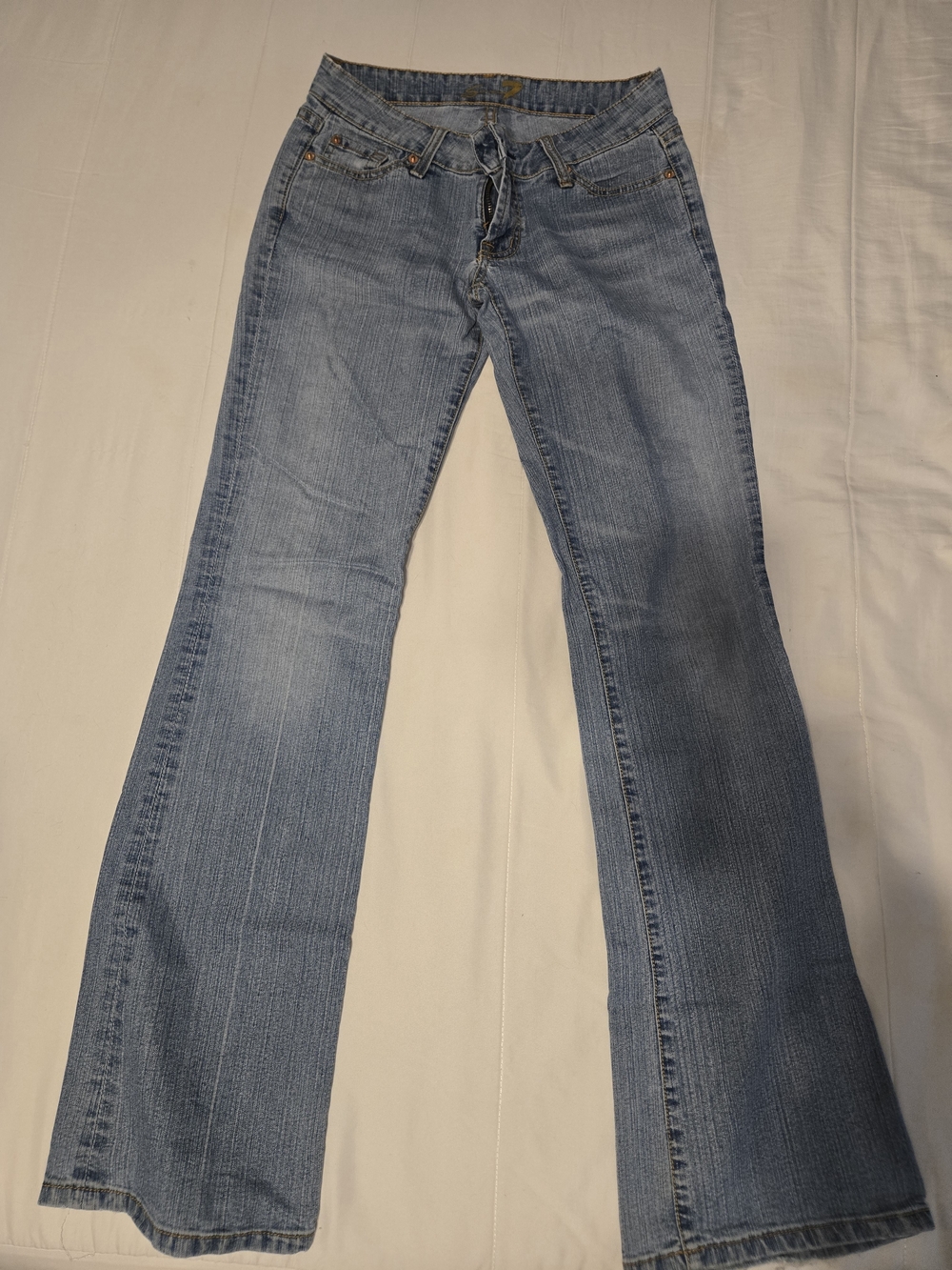Seven7 Light Blue Flare Jeans for Women